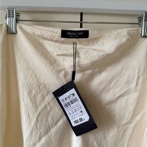 NWT Massimo Dutti Cream Bias-Cut Midi Skirt Size XL